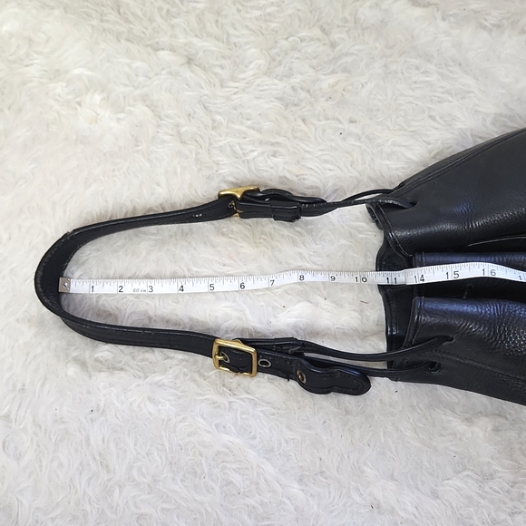 Vintage Coach Legacy leather bucket bag tote draw string shoulder purse BLACK - Picture 11 of 15
